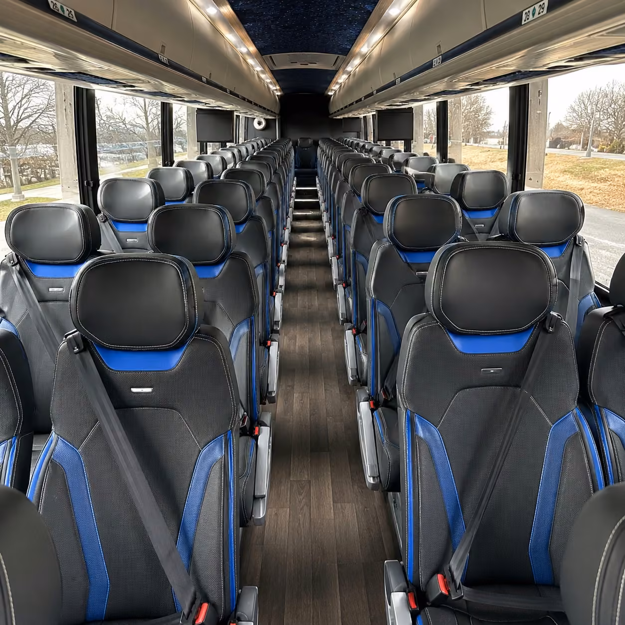 dallas charter bus interior